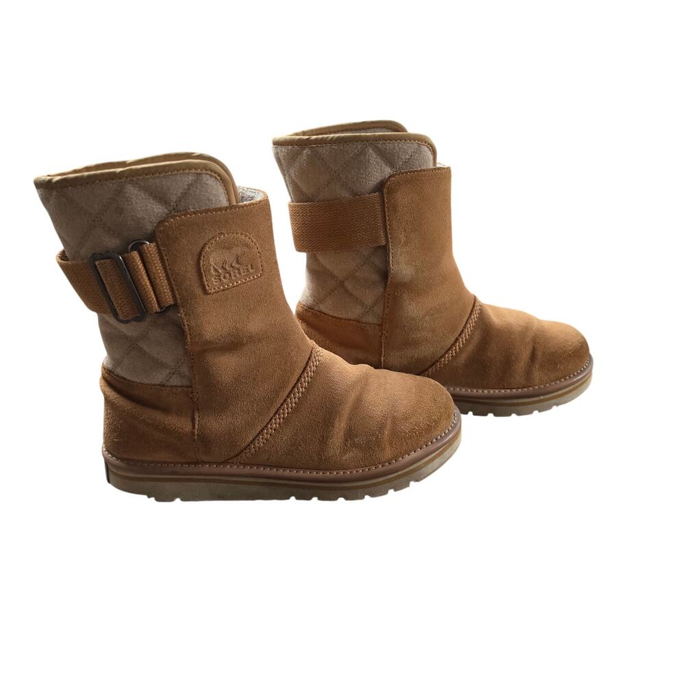 SOREL Newbie NL2068 Women’s 7 Brown Suede Quilted Faux Fur Winter Boots
